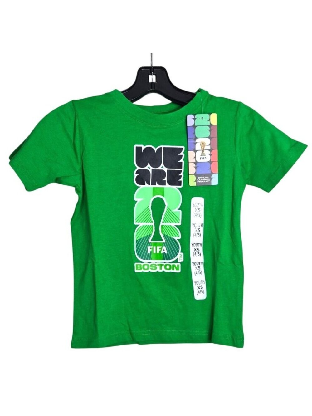 XS Youth FIFA World Cup 2026 Boston T-Shirt Green Official Licensed Product